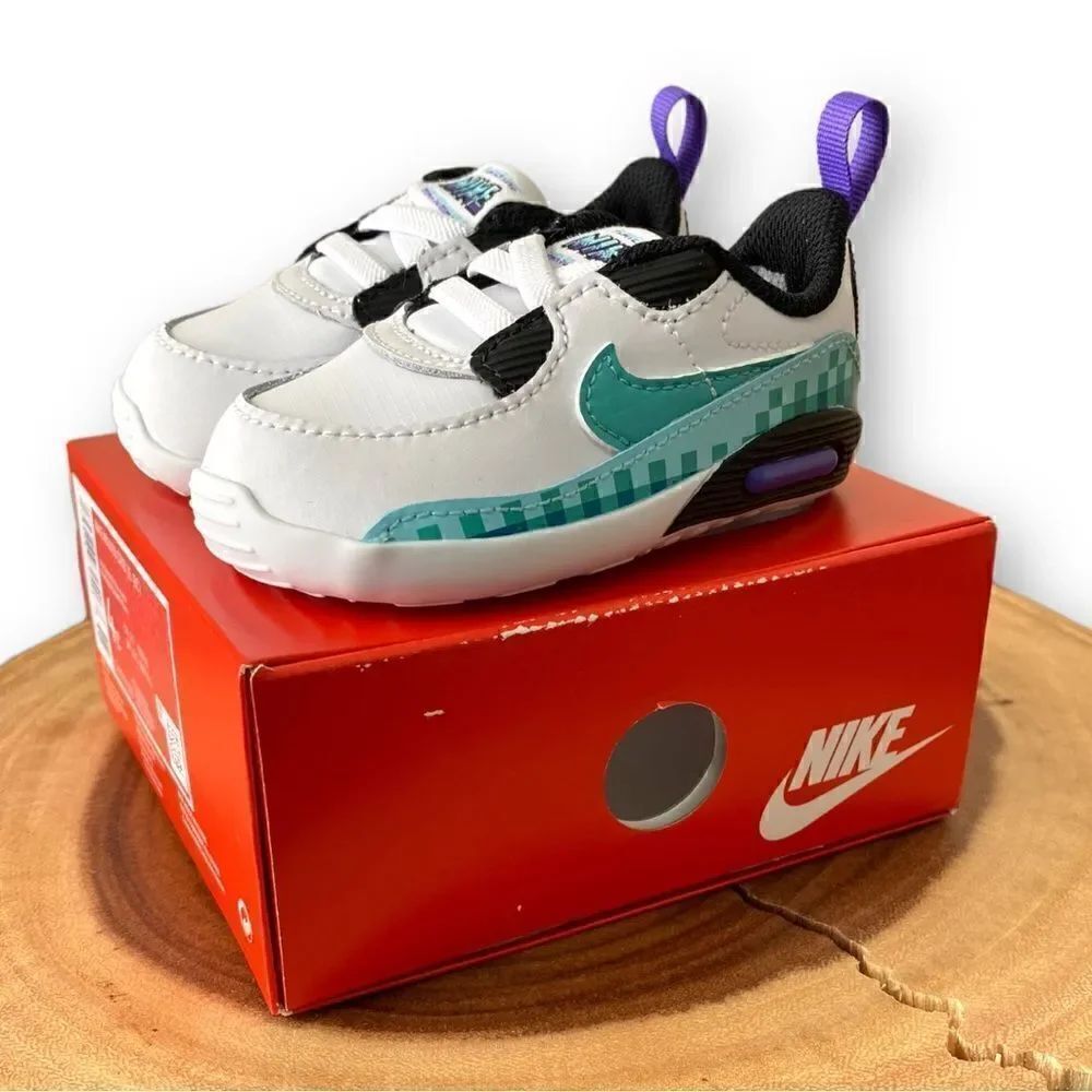 Nike Air Max 90 Crib SE "White Psychic Purple Washed Teal" DJ8043-100 Infant 4C